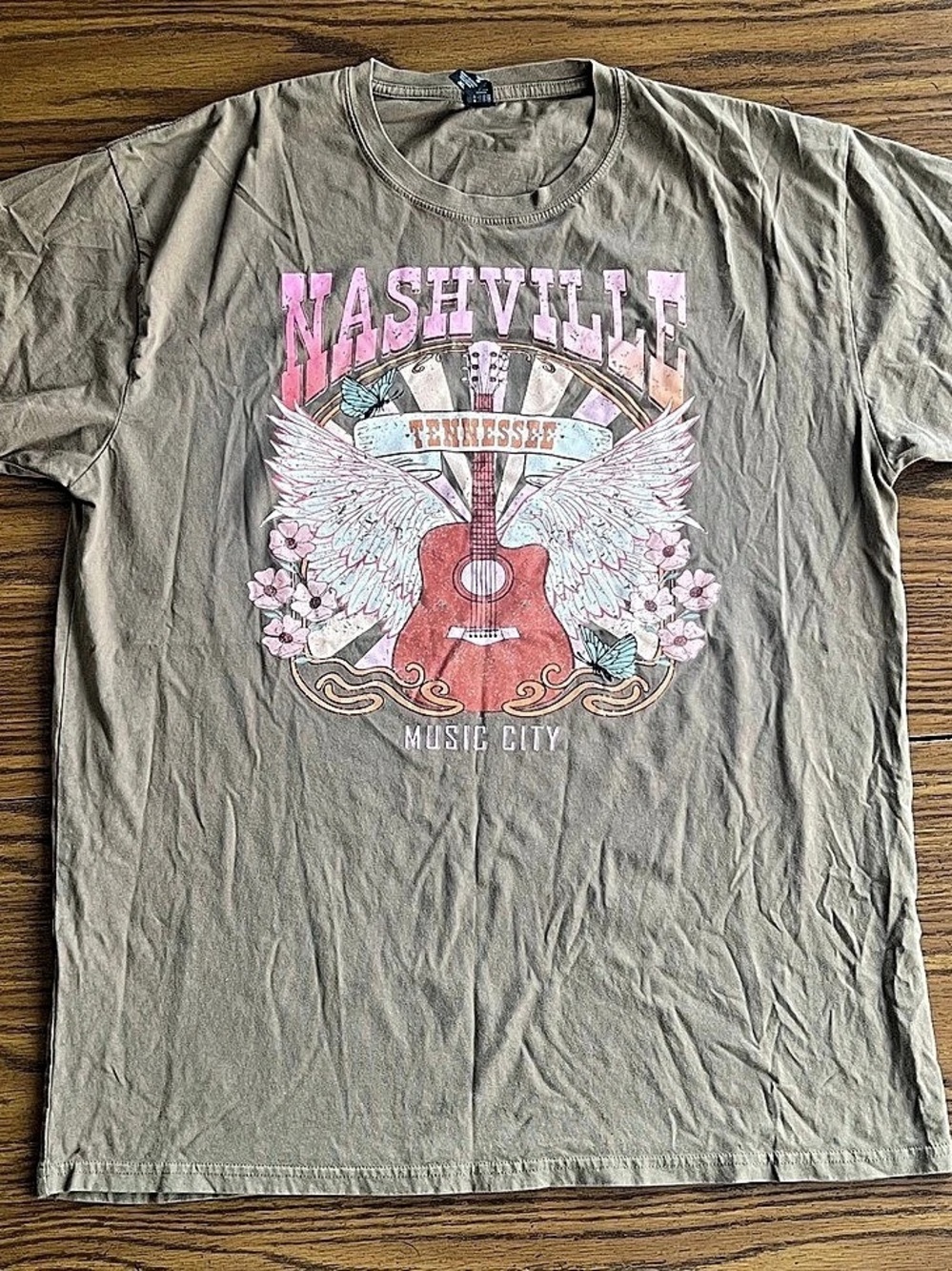 Nashville Tennessee Music City graphic tee Graphic Tee Gray Pink XL